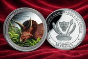 Congo: Prehistoric Life II – Triceratops kolorowany 2024 moneta srebrna