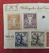 Zestaw znaczków 1919 Jugosławia na podlepce