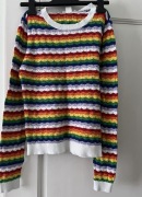 Sweterek dzianina kolorowy paski Monki S
