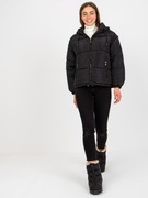 Czarna kurtka zimowa 2w1 z odpinanymi rękawami rozm. M