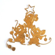 Scrapki Papierowe - Boże Narodzenie Myszki z girlandą bombek.