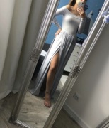 Sukienka Karko szara rozporek