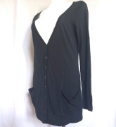 Sweter Rozpinany czarny Kardigan r. 36/38 bawełna cienka 100% stan bdb