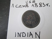 Moneta USA 1 Cent 1883 r. Indian. Stan . ładny