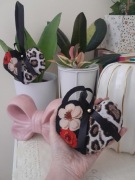 Zawieszka Serduszko patchworkowa panterka i czerwony mak