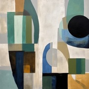 Geometryczna abstrakcja - duży obraz do salonu 70x70 cm