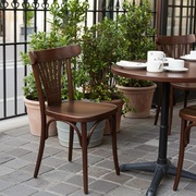 Windsor Bistro drewniane krzesło restauracyjne – ciemny orzech (2 sztuki)