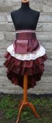 Spódnica steampunkowa z wiśniowej i kremowej tafty