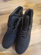 Buty zimowe ocieplone  czarne wiązane 38