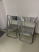 Nowoczesne składane krzesła chromowane – komplet