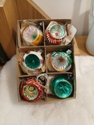 Stare szklane bombki choinkowe z okresu PRL mix