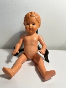 Kolekcjonerska lalka celuloidowa w stylu retro Schildkröt z żółwiem.