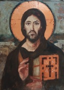 Ikona ręcznie malowana - Pantokrator - tempera