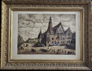 OTTO Kussow Breslau Wroclaw akwaforta duza 63x81 cm 