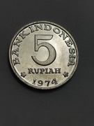 Sprzedam monetę Indonezja 5 rupii 1974r. stan menniczy