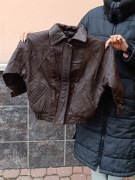 Vintage skórzana kurtka dziecięca brązowa | Styl retro | Rozmiar 104-110