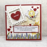 Kartka walentynkowa ręcznie robiona z kopertą