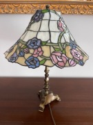 Lampa stołowa witrażowa Kaiser Leuchten styl Tiffany, vintage, Niemcy