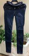 Spodnie damskie ciążowe jeansy denim 38 granatowe