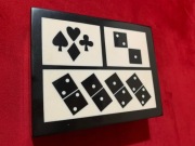 Elegancki drewniany zestaw do gier: Karty, Domino, Kostki