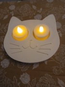 Odlew gipsowy świecznik Kot 