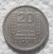 Algeria Kolonia Francuska 20 franków 1949 KM# 91