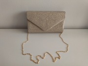 kopertówka złota błyszcząca elegancka wizytowa torebka łańcuszek 