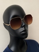 Okulary przeciwsłoneczne uv400 boho vintage złota oprawa