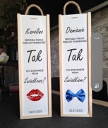 Pudelko skrzynka na wino prezent na ślub 