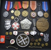 Zestaw odznaczeń itp