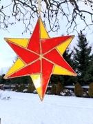 Witraż, szklana gwiazda,łapacz słońca, zawieszka okienna,