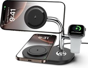 Dual Magnetic 3w1 ładowarka indukcyjna stacja ładująca do iphone Apple