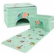 Pojemnik na zabawki z matą Absolu Chic 97,5x39x24 cm zielony