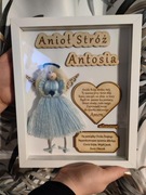 Prezent Dzień Babci i Dziadka Chrzest Anioł stróż grawer personalizacja 