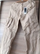 bezowe spodnie damskie- bojowki S