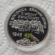 Moneta 10 zł 2005 r Zakończenie II wojny światowej, folder