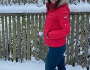 TOMMY HILFIGER JEANS ORYGINALNA KURTKA ZIMOWA PIĘKNA CZERWIEŃ Roz.M j.Nowa