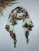 Cienka chusta damska na szyję Chustka w kwiatki, kwieciste wzory