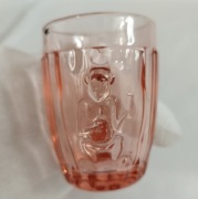 ZĄBKOWICE kufelki szklane w kolorze łososiowym MAŁPA GORYL - 4 sztuki