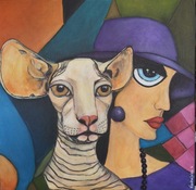 Dialog spojrzeń obraz akrylowy 50x50