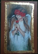 Anioł panel decoupage rękodzieło