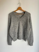 Cubus szary sweter oversize alpaca blend alpaka wełna wełniany w serek S 36
