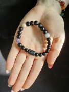 Strzelec zodiak bransoletka do pracy z cieniem czarny agat minerały kwarc