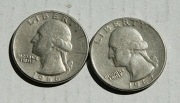 25 cent 1966 1967  Washington quarter dollar zestaw 2 sztuk Stan !