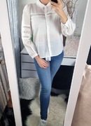 Koszula damska ażurowa z długim rękawem 100% bawełna biała S