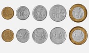 Singapore 5 Coins Set 1 Dollar, 5, 10, 20, 50 Cents UNC World Coins