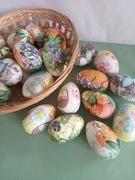 10 szt.styropianowe jajka,zdobione ręcznie.7 cm.