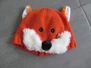 Czapka lista, zimowa, dziecięca, z uszkami i wąsikami