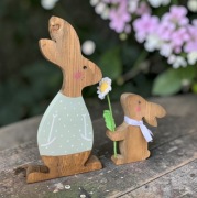 Zające Wielkanocne z drewna 30 cm/ Zestaw/ Ręcznie wykonane,