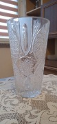 Wysoki wazon szklany,krysztalowy.PRL.Zamosc